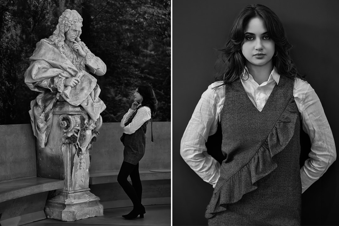 Portraitfotografie mit Schwarz-Weiß-Technik im Workshop