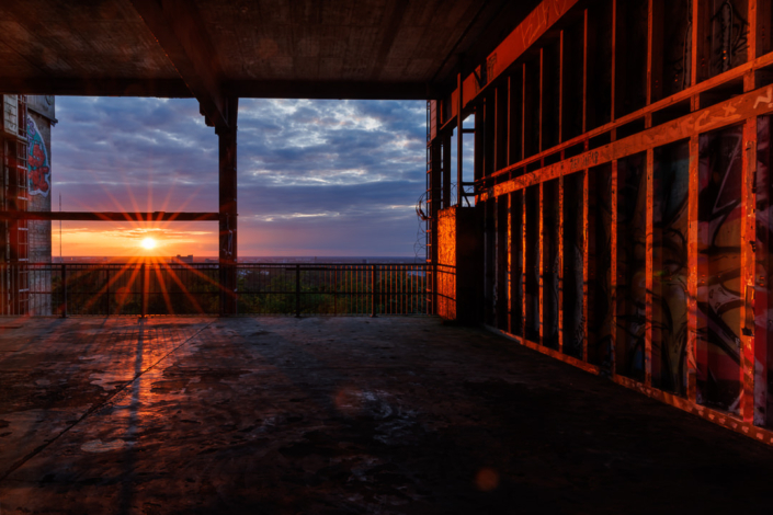 Sonnenuntergang über Berlin vom Teufelsberg aus fotografiert